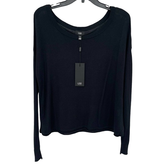 Line Sweaters - $185 Line Sweater in Caviar Modal and Cashmere Size XS